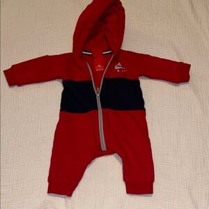 Nike Infant All Day Play Fleece Coveralls 3-6 Months One Piece Play Suit Red Blu